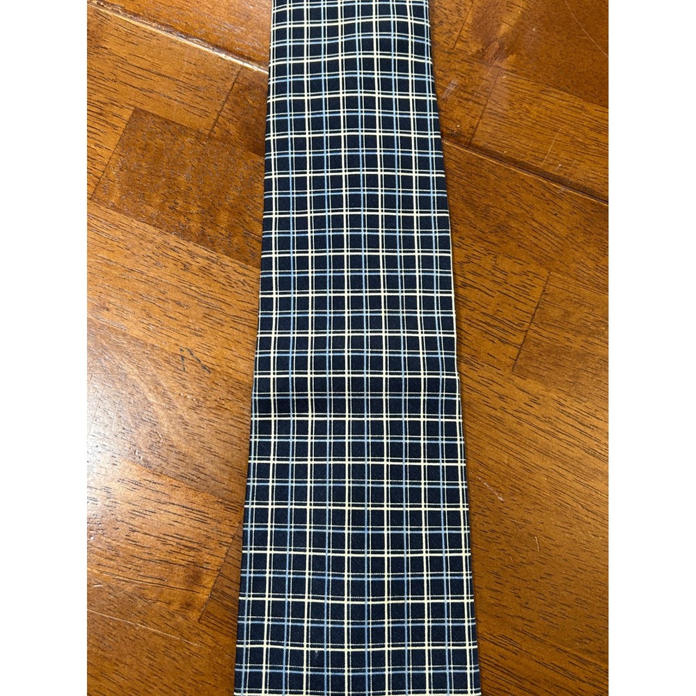 Lauren Ralph Lauren Tie Mens OS Blue Plaid Silk Blend Formal Business Necktie - Picture 6 of 10
